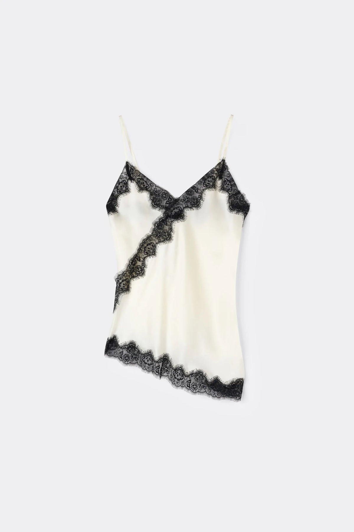 Brighten Your Day Asymmetric Top in Silk and Lace