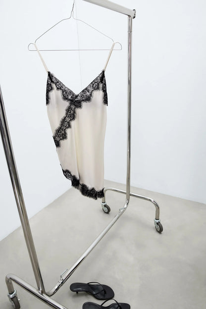 Brighten Your Day Asymmetric Top in Silk and Lace