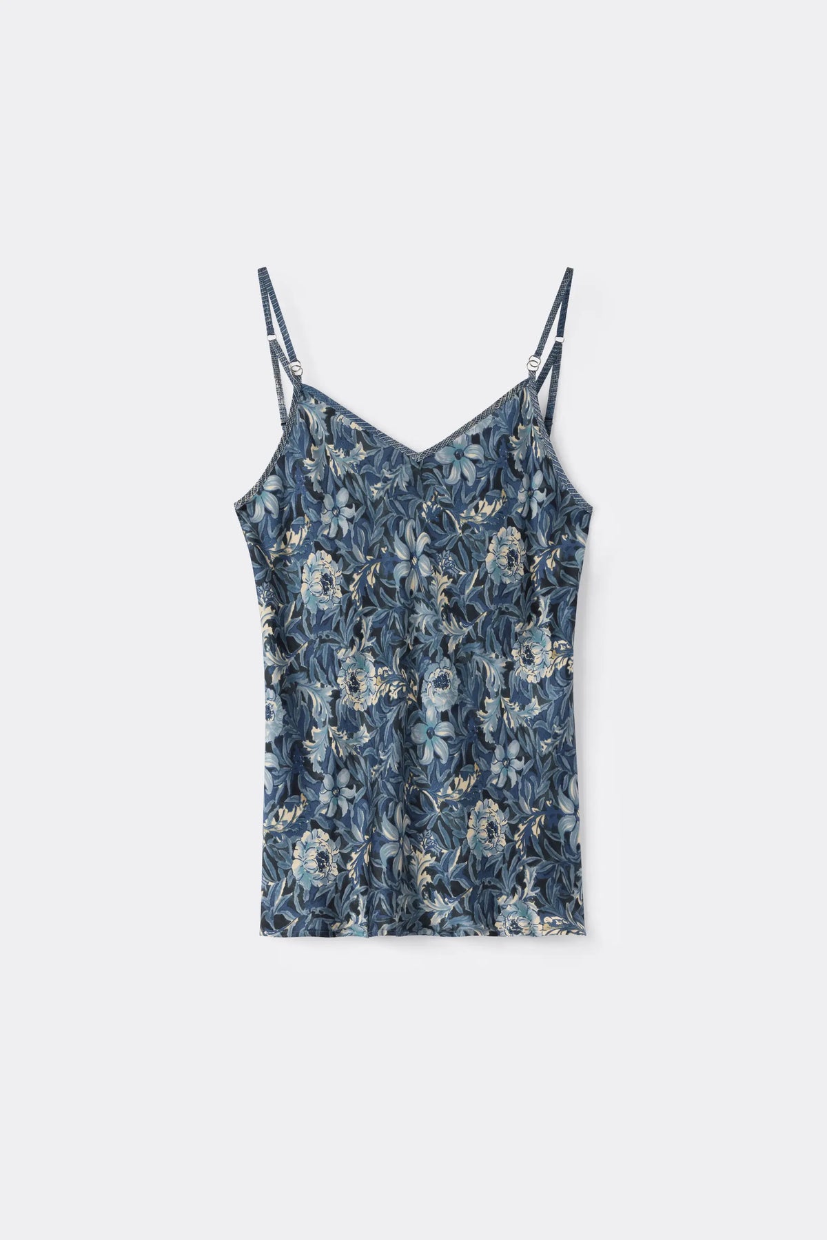 Fanciful Flowers Print Viscose Satin Top