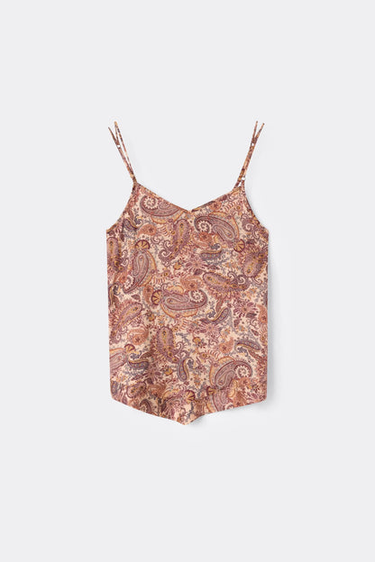Elevate Your Day Printed Viscose Satin Top