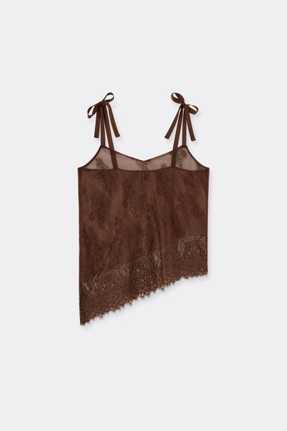 Lace Perfection Asymmetric Top in Lace