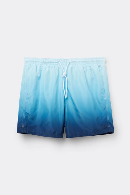 Blurry Blue Print Swim Trunks