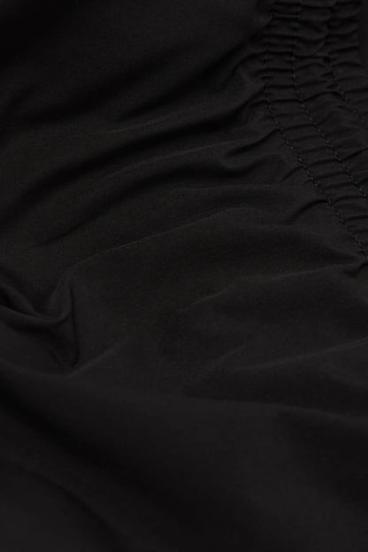 Long Solid Color Swim Trunks
