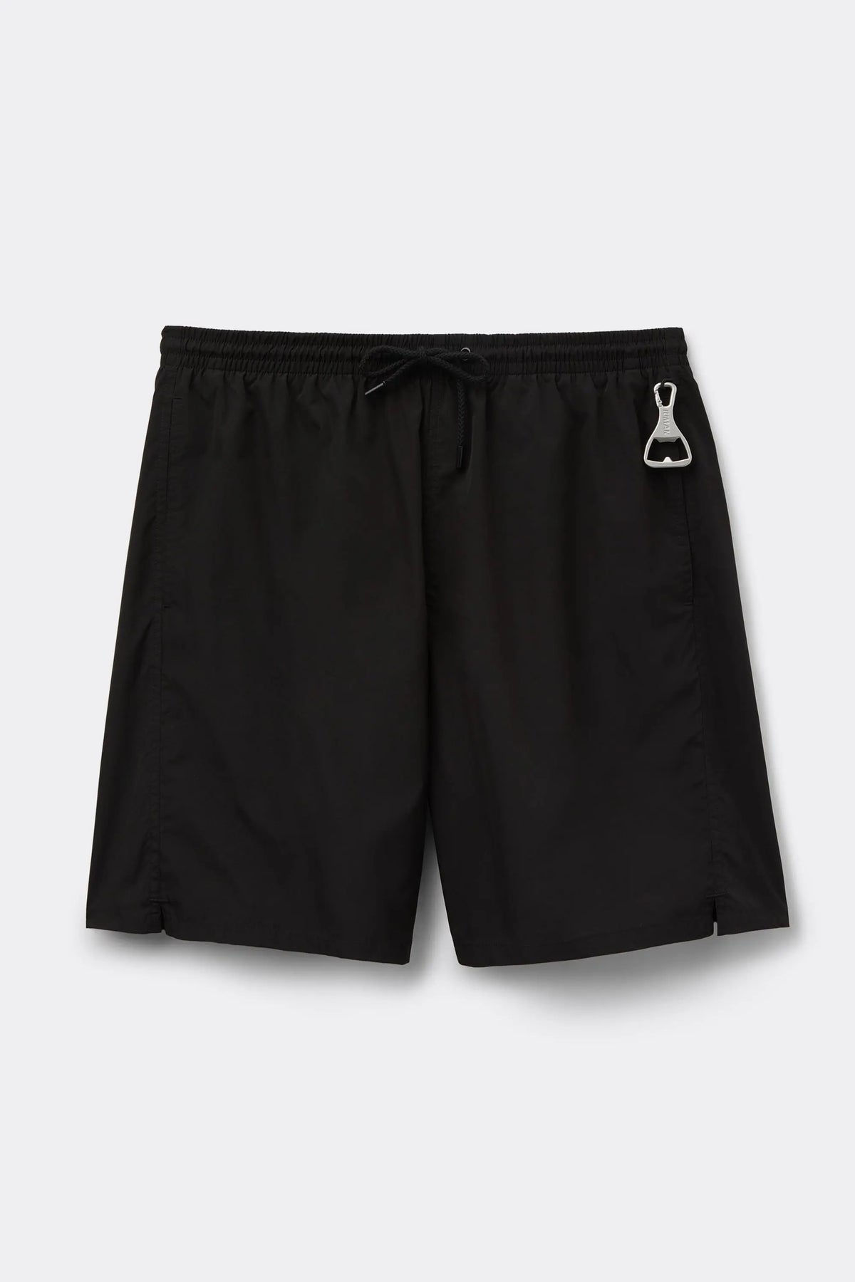 Long Solid Color Swim Trunks