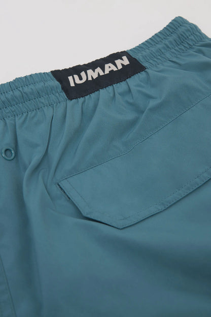 Long Solid Color Swim Trunks