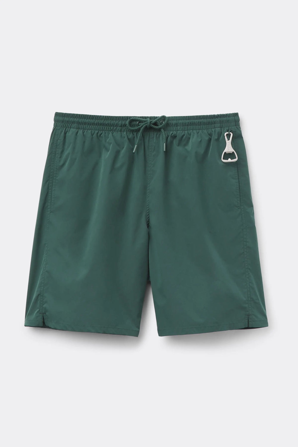 Long Solid Color Swim Trunks