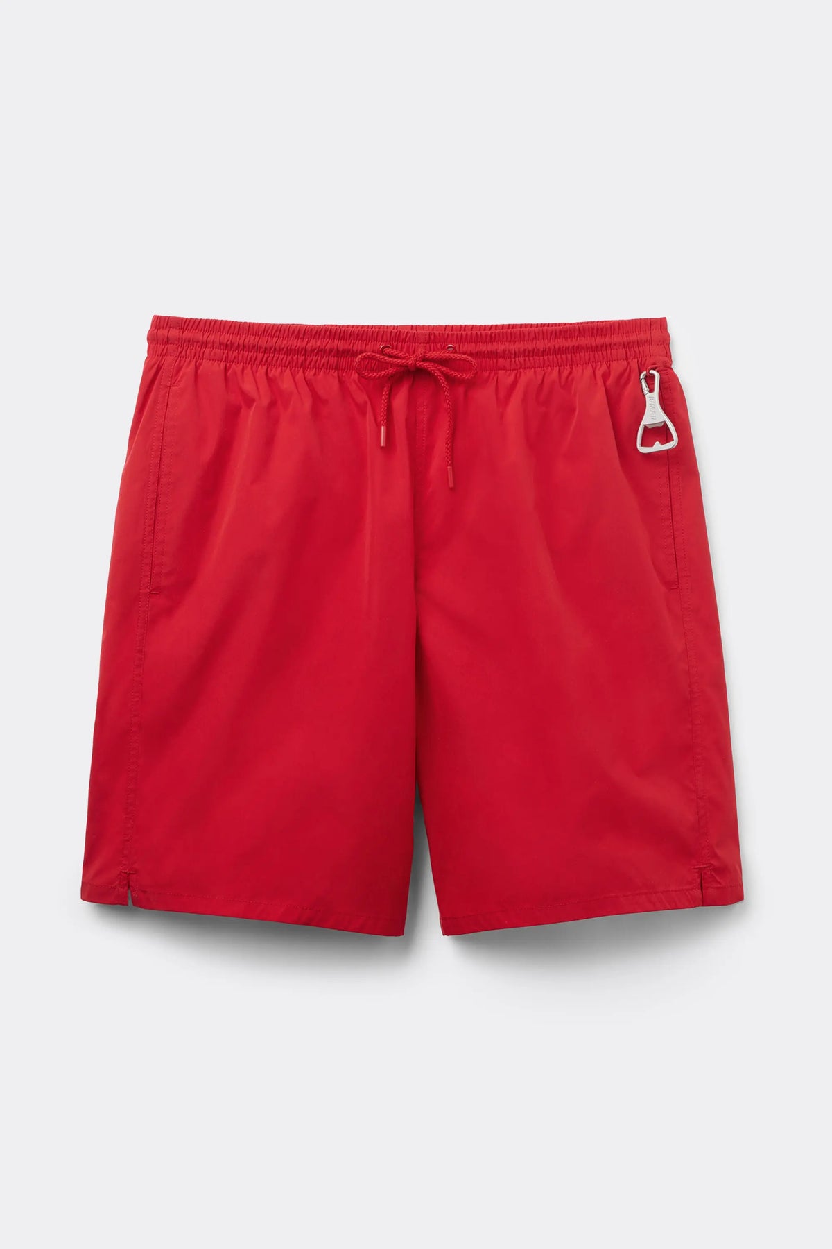 Long Solid Color Swim Trunks