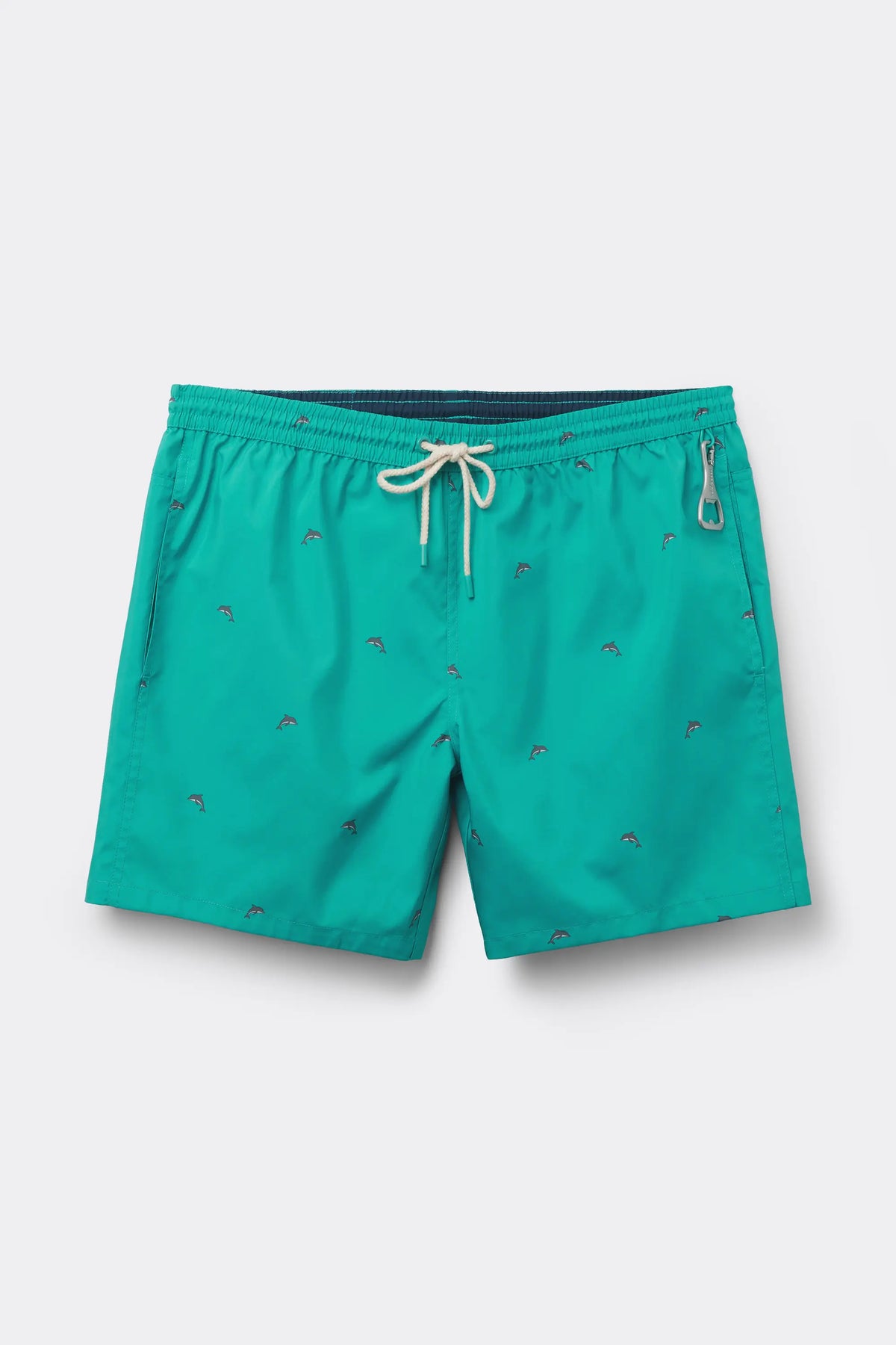 Dolphin Print Reversible Swim Trunks