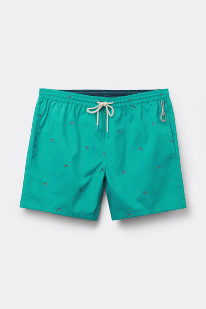 Dolphin Print Reversible Swim Trunks