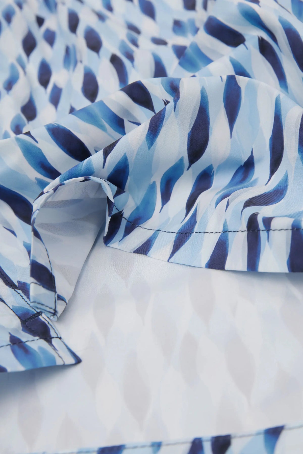 Blue/White Drop Print Swim Trunks