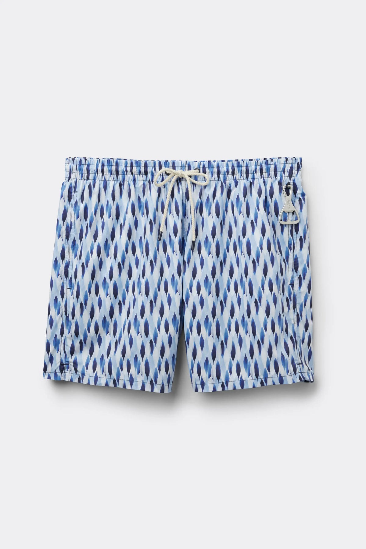 Blue/White Drop Print Swim Trunks