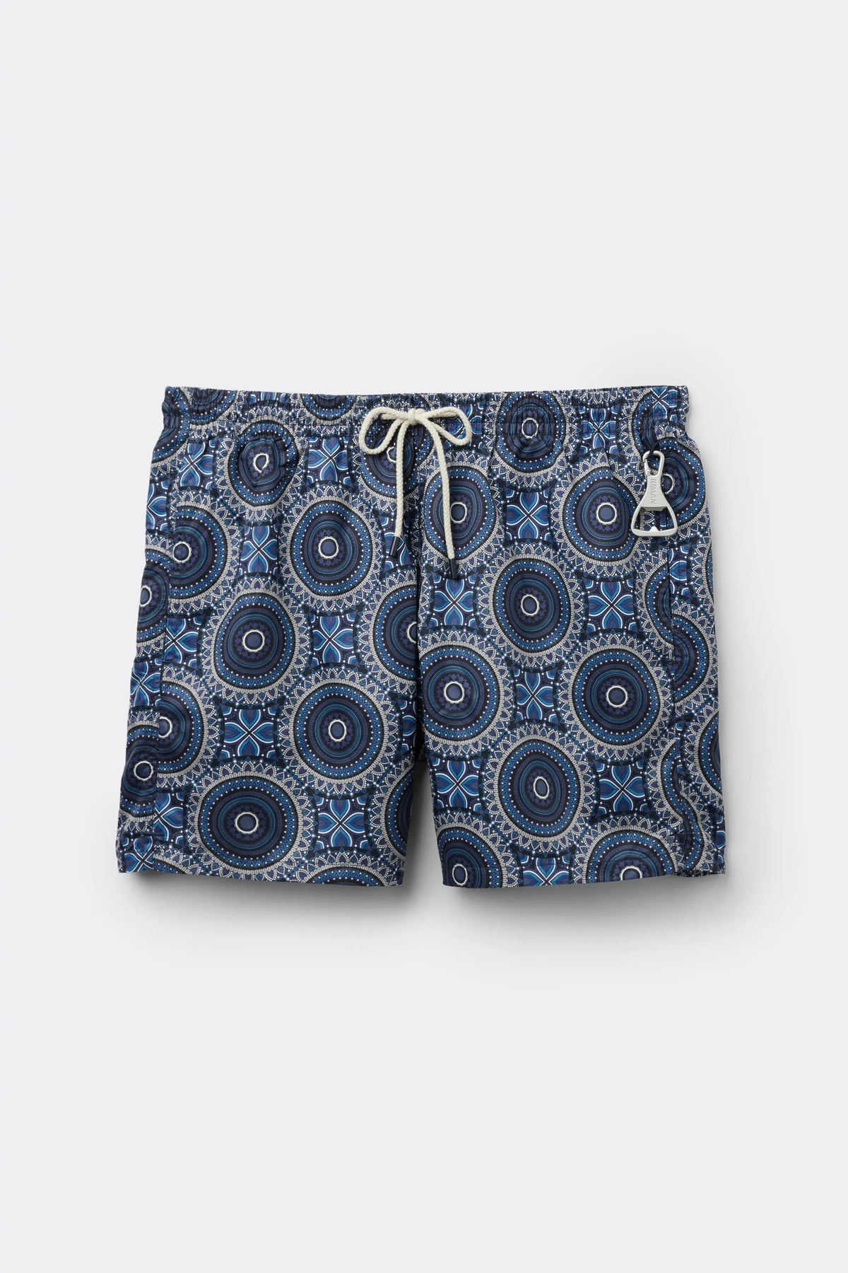 Blue Shaded Mosaic Print Swim Trunks