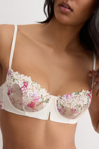 Pretty Flowers Print Denise Balconette Bra