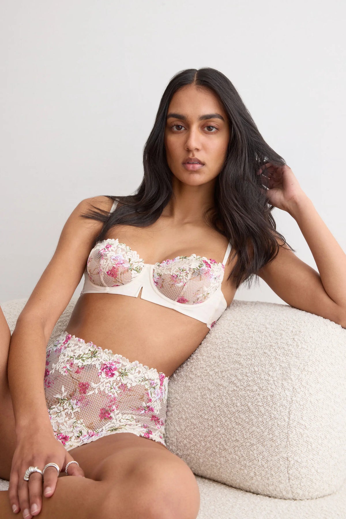 Pretty Flowers Print Denise Balconette Bra