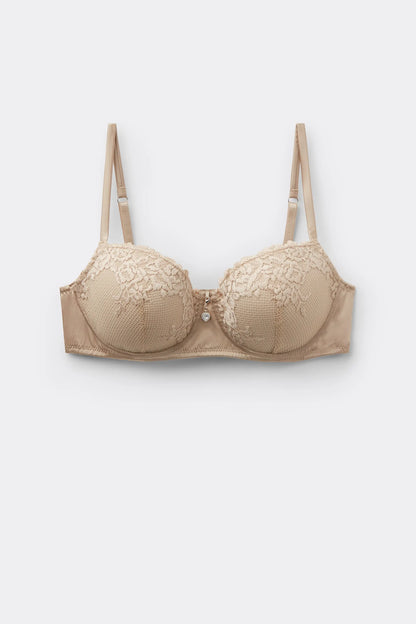 Silky Flowers Sofia Silk and Lace Balconette Bra