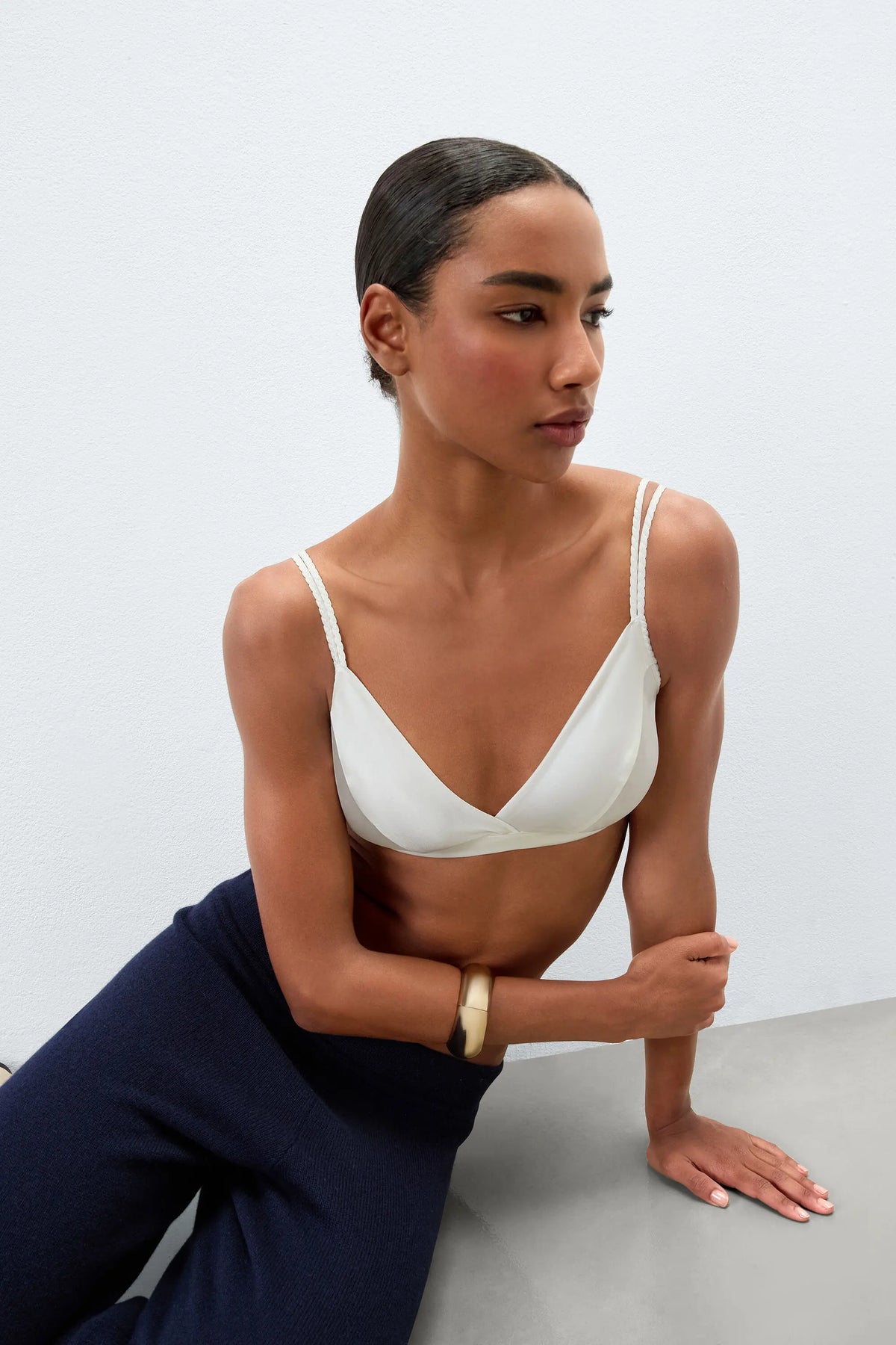 Emma Refined Everyday Bralette Triangle Bra in Silk